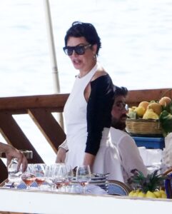 Kris Jenner was caught on camera filter-free as she ate lunch in Italy