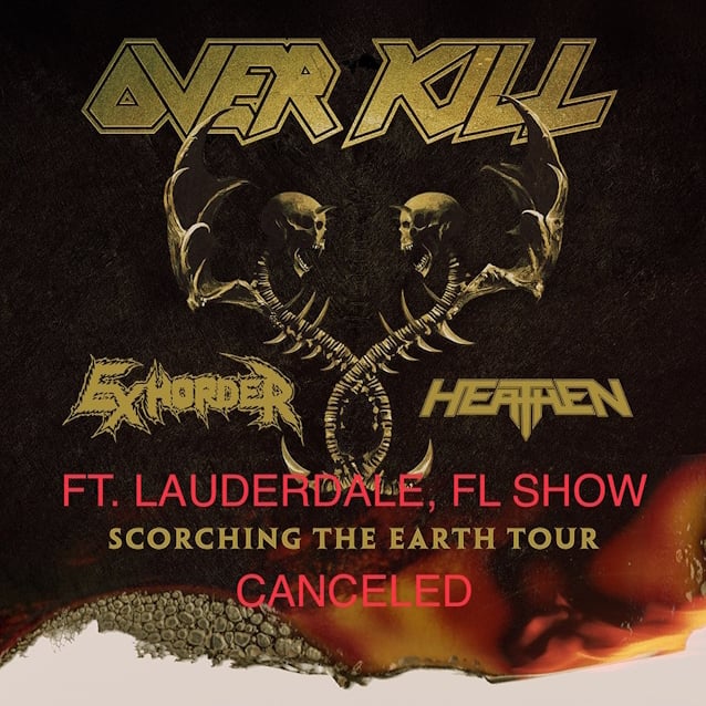 OVERKILL Cancels Fort Lauderdale Concert Due To Blown Trailer Axle