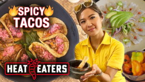 SPICY Mexican Food Tour! Backyard Tacos + LUXE Seafood | Heat Eaters