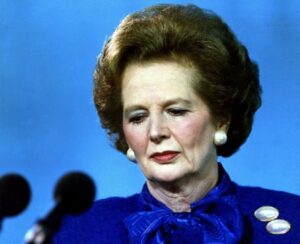Thatcher’s Britain begins … the Tory leader in 1983.