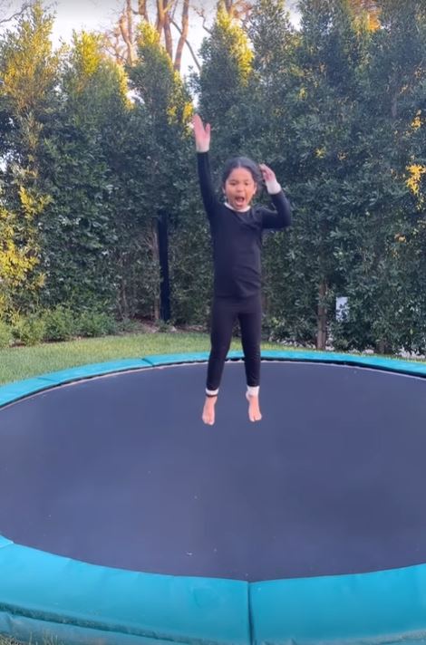 True jumped on a trampoline during one video review