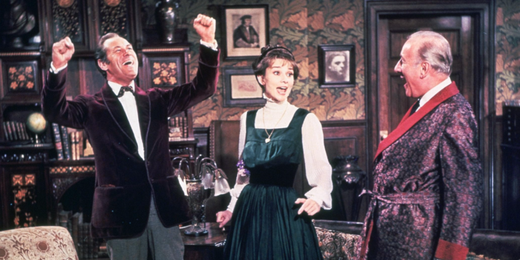 Audrey Hepburn, Rex Harrison, and Wilfrid Hyde-White in My Fair Lady (1964)