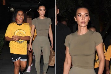 Kim shows off her real curves in skintight leggings in new unedited photos