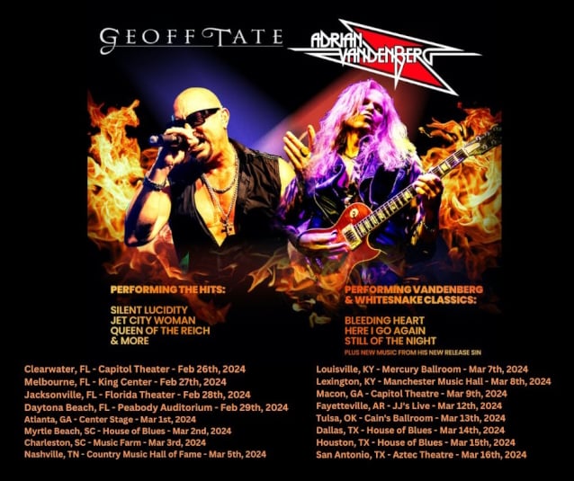 GEOFF TATE And VANDENBERG Announce Early 2024 U.S. Tour