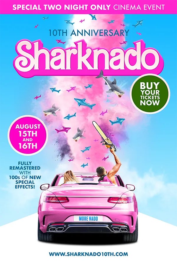 "Sharknado' Got 'Barbie'-Themed Poster For 10th Anniversary