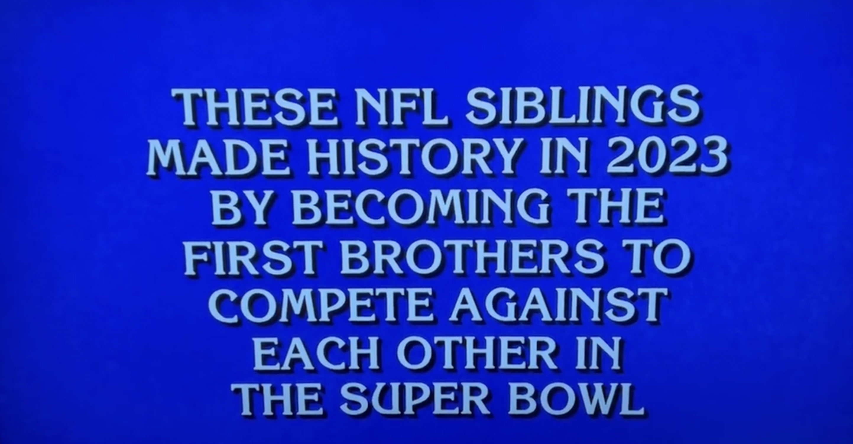 The question referred to the hunky 33-year-old and his NFL rival brother