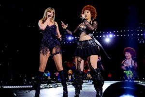 Taylor Swift and Ice Spice perform onstage