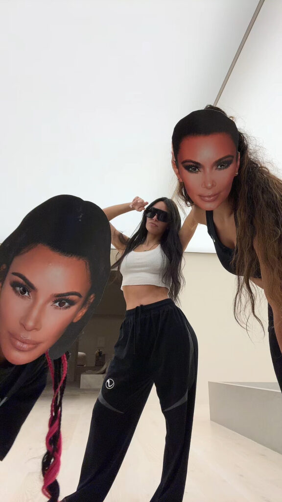 North West showed off her dance moves while wearing a mask of her mom Kim Kardashian's face in a new video