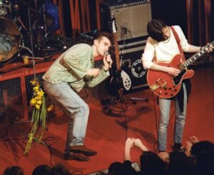 Flower power … Marr with Morrissey on The Tube in 1984.