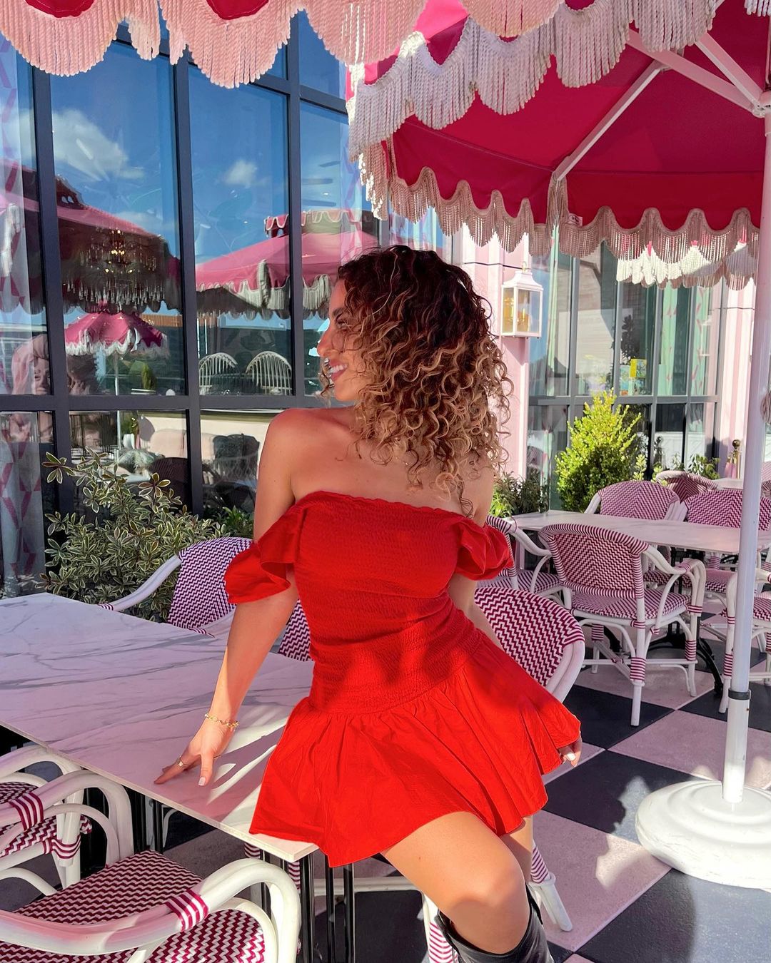 Gia shared snaps of herself in a red dress, similar to the one she sported during the 2023 NFL draft, prompting fans to wonder whether she was in Tennesse