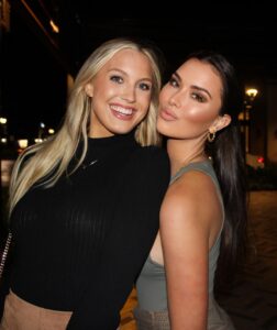 Aileen Hnatiuk (right) took glamorous pictures with her friends on a night out in Orlando