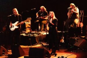 Robert Plant with his band Saving Grace, featuring Suzi Dian on vocals, at the Royal Festival Hall.