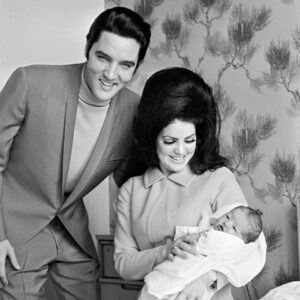Elvis Presley With Wife And Newborn