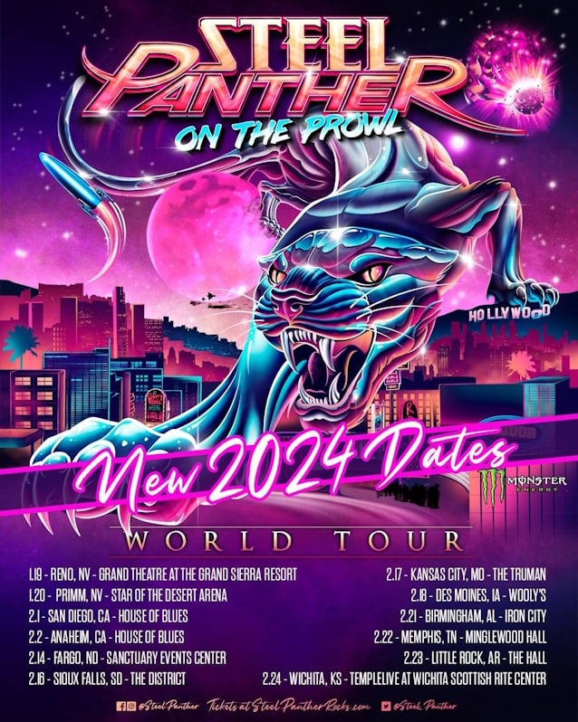 STEEL PANTHER Announces January/February 2024 U.S. Tour Dates