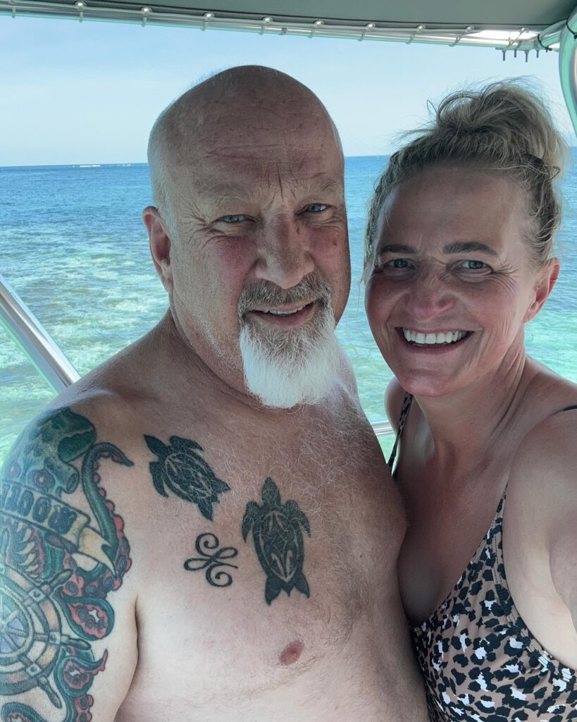 Christine Brown flaunted incredible figure in a leopard-print bikini while on a Caribbean cruise with husband David Woolley