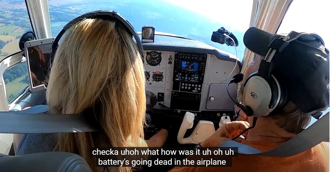 The influencer and her instructor were forced to make an emergency landing