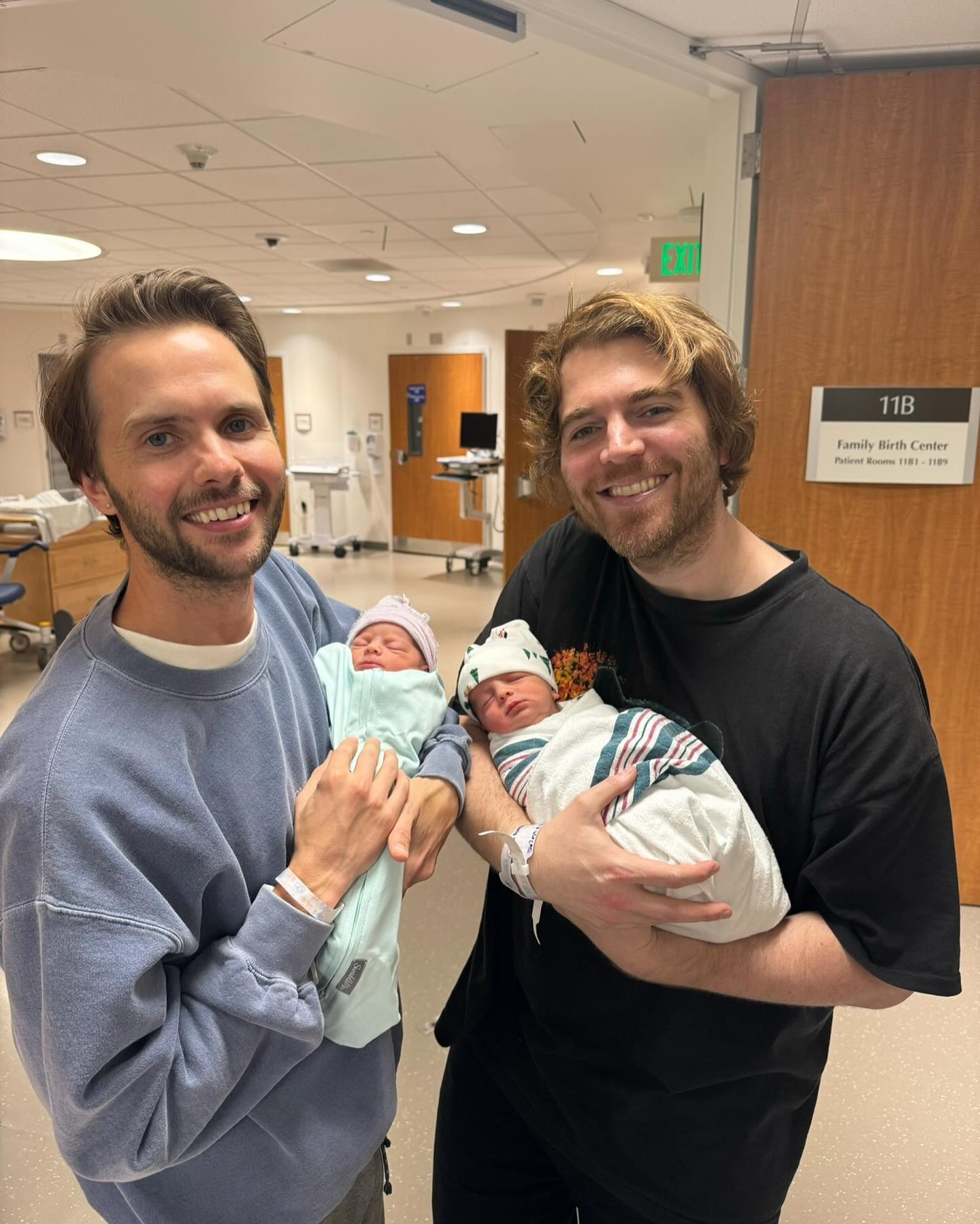 Shane (R) and Ryland (L) welcomed sons Jet Parker and Max Chandler Adams Yaw on December 7, 2023