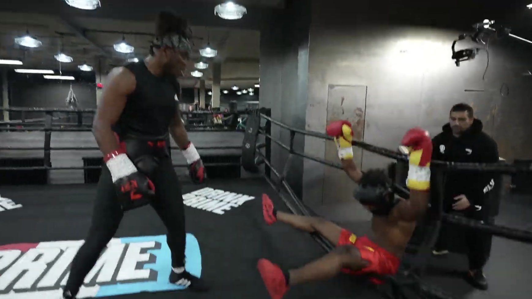 KSI even knocked Speed into the ropes