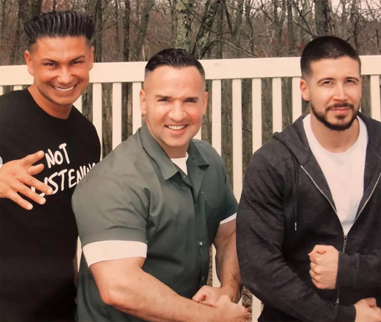 Jersey Shore’s Pauly D (left) and Vinny Guadagnino (right) visited Mike Sorrentino in prison