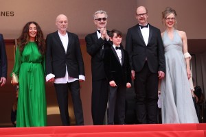 (L-R) Manuela Lucá-Dazio, Anselm Kiefer, Wim Wenders, Anton Wenders, Daniel Kiefer, and Donata Wenders attend the 'Anselm' premiere in Cannes.