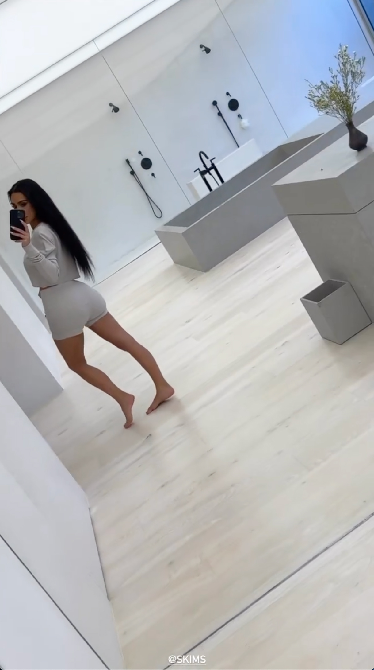 Kim frequently shows off the minimalist space