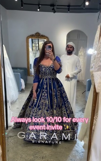 Soudi filmed herself wearing a beautiful gown, as she claimed she has to look 10/10 for events