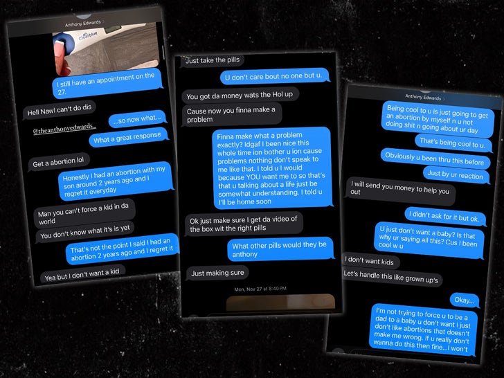 Anthony Edwards and Paige Jordae -- The Alleged Text Messages