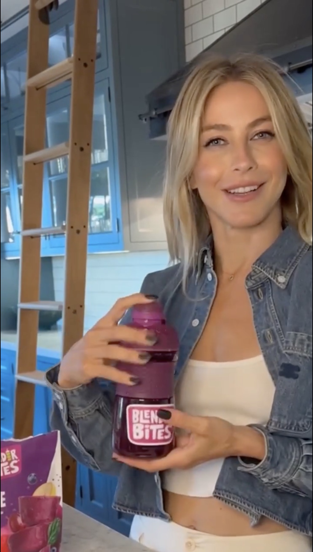 The star shared a long video of herself promoting a health drink in her kitchen