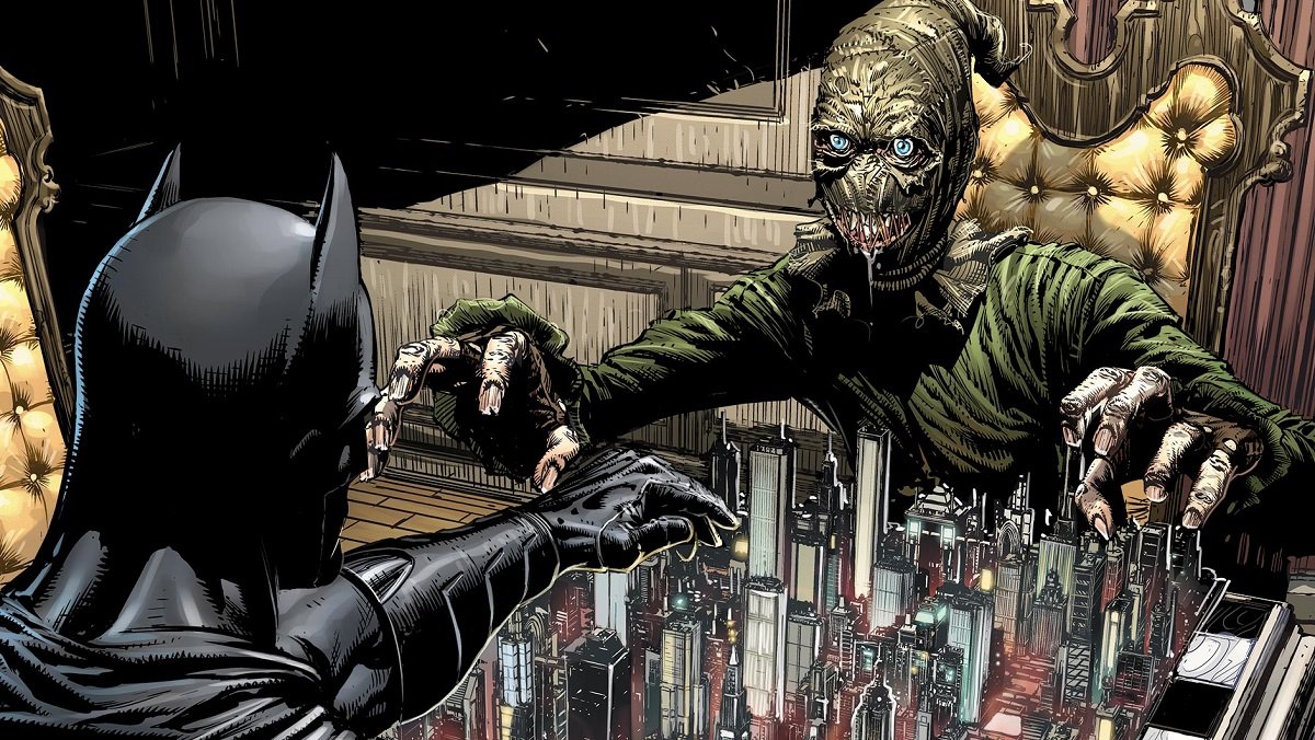 Batman confronts the Scarecrow, master of fear, in the pages of DC Comics.