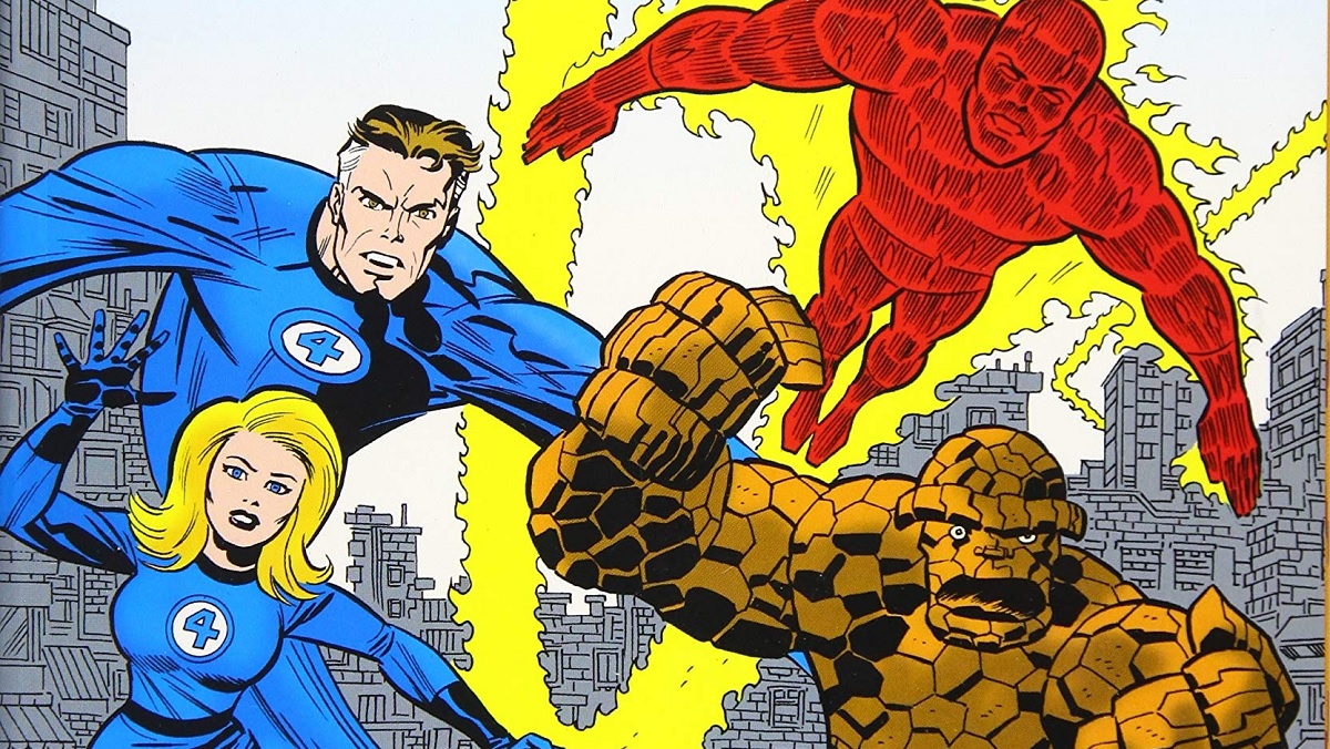 Marvel's Fantastic Four all moving towards the reader