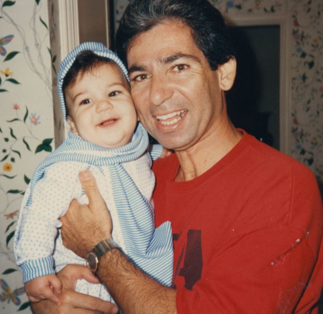 Rob Kardashian as a baby with his father, Robert Kardashian Sr