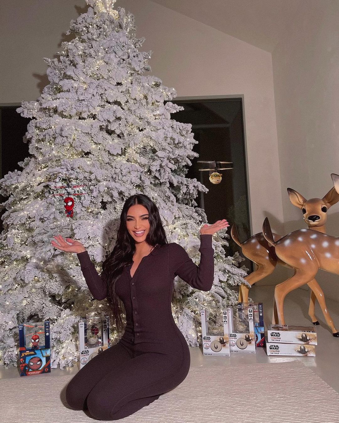 Kim has received mixed reviews over her Christmas decor at her $60 million Los Angeles, California mansion