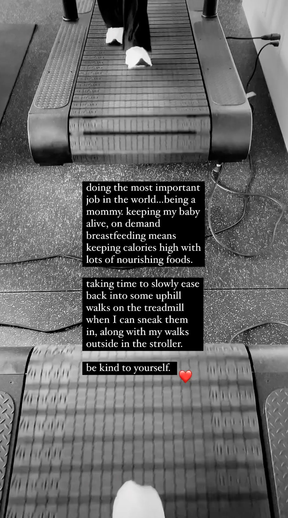 Kourtney shared a video of herself walking on the treadmill