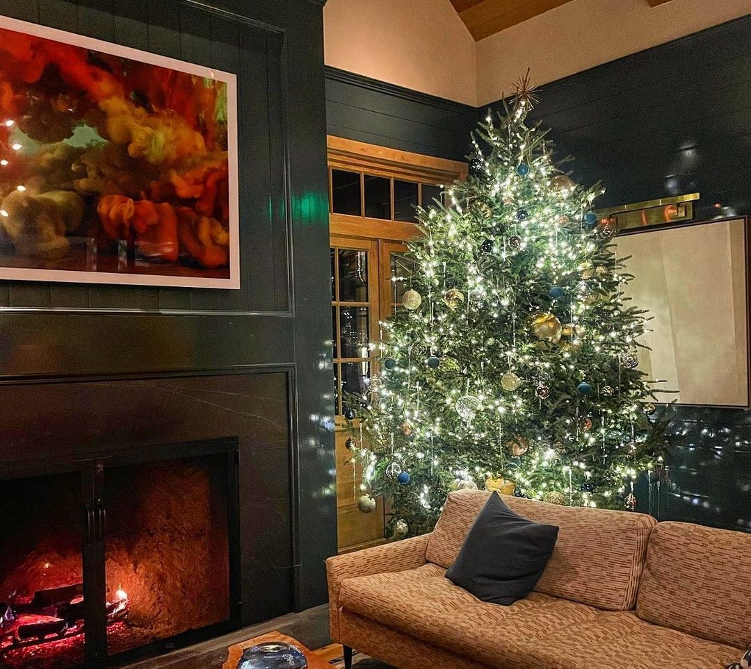Alyssa shared the decorations in the place the were staying at, complete with a Christmas tree and fireplace