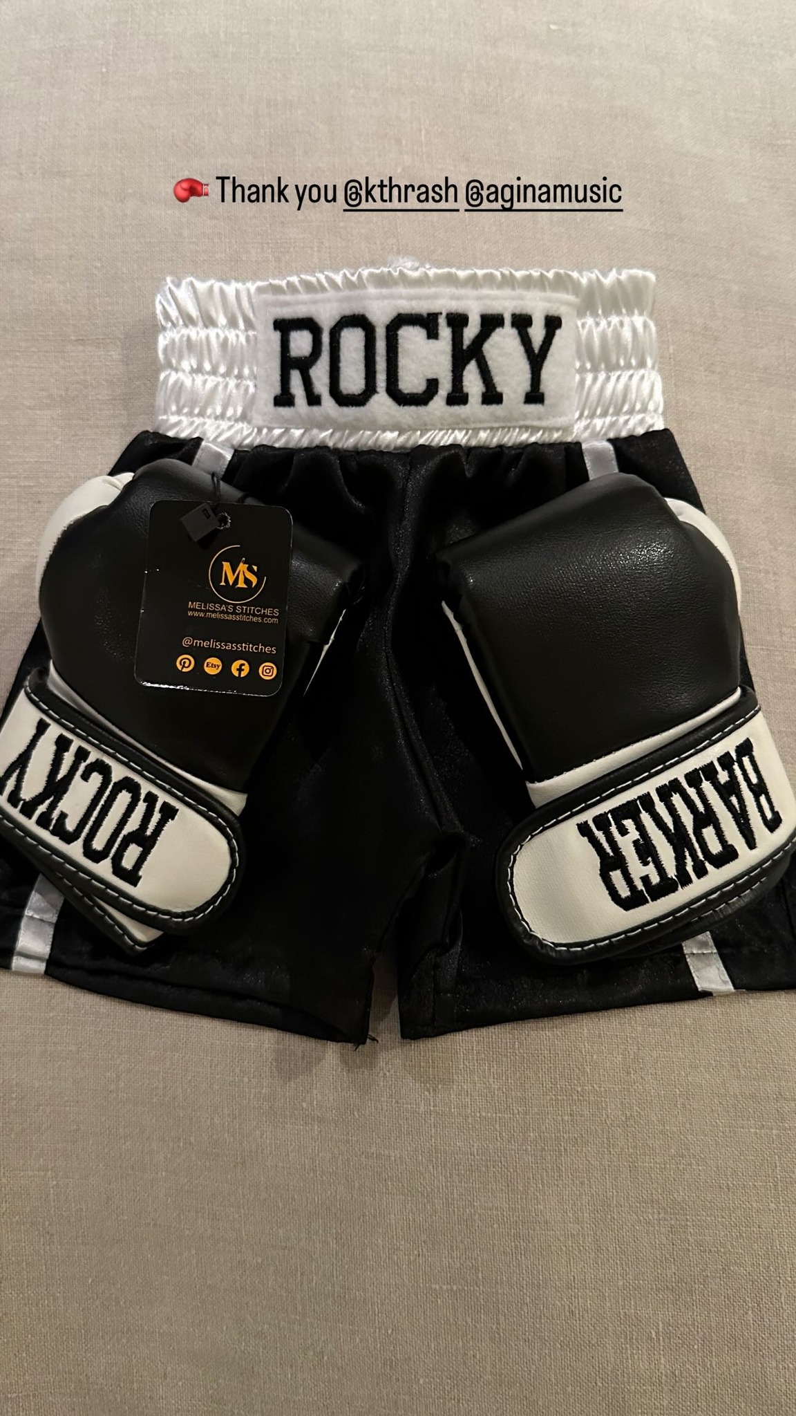 Rocky was gifted a pair of custom boxer shorts