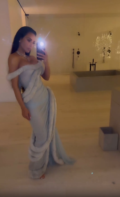 Kim, although she hosted the party, was nowhere to be seen in the video