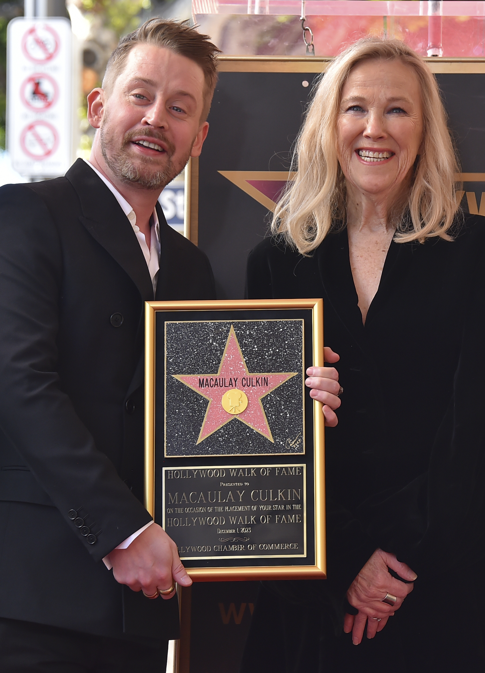 The actor and his on-screen mom, Catherine O'Hara, reunited when he got his star on the Hollywood Walk of Fame