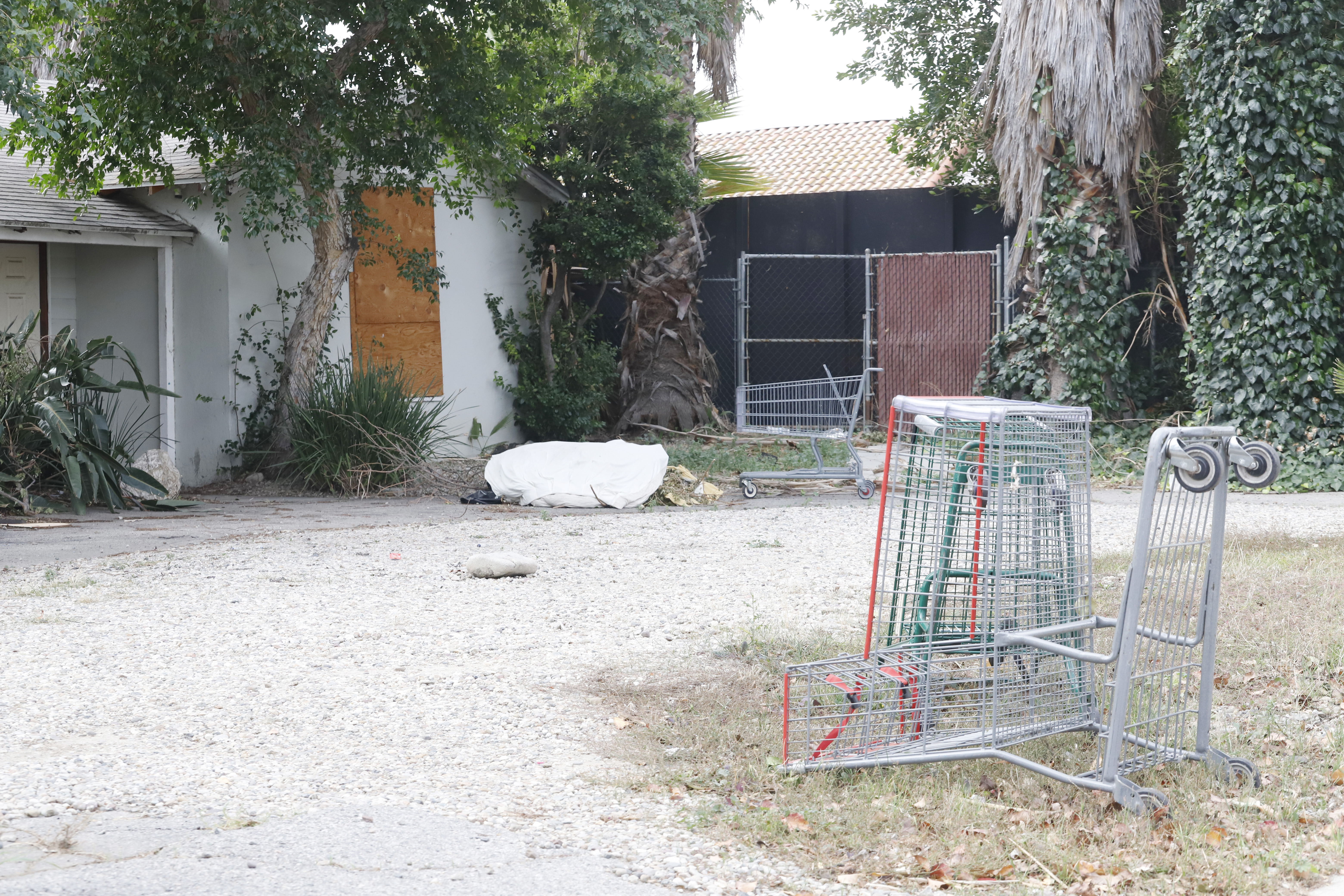 His $1.5million church building in Northridge has also seen better days with garbage and discarded shopping carts