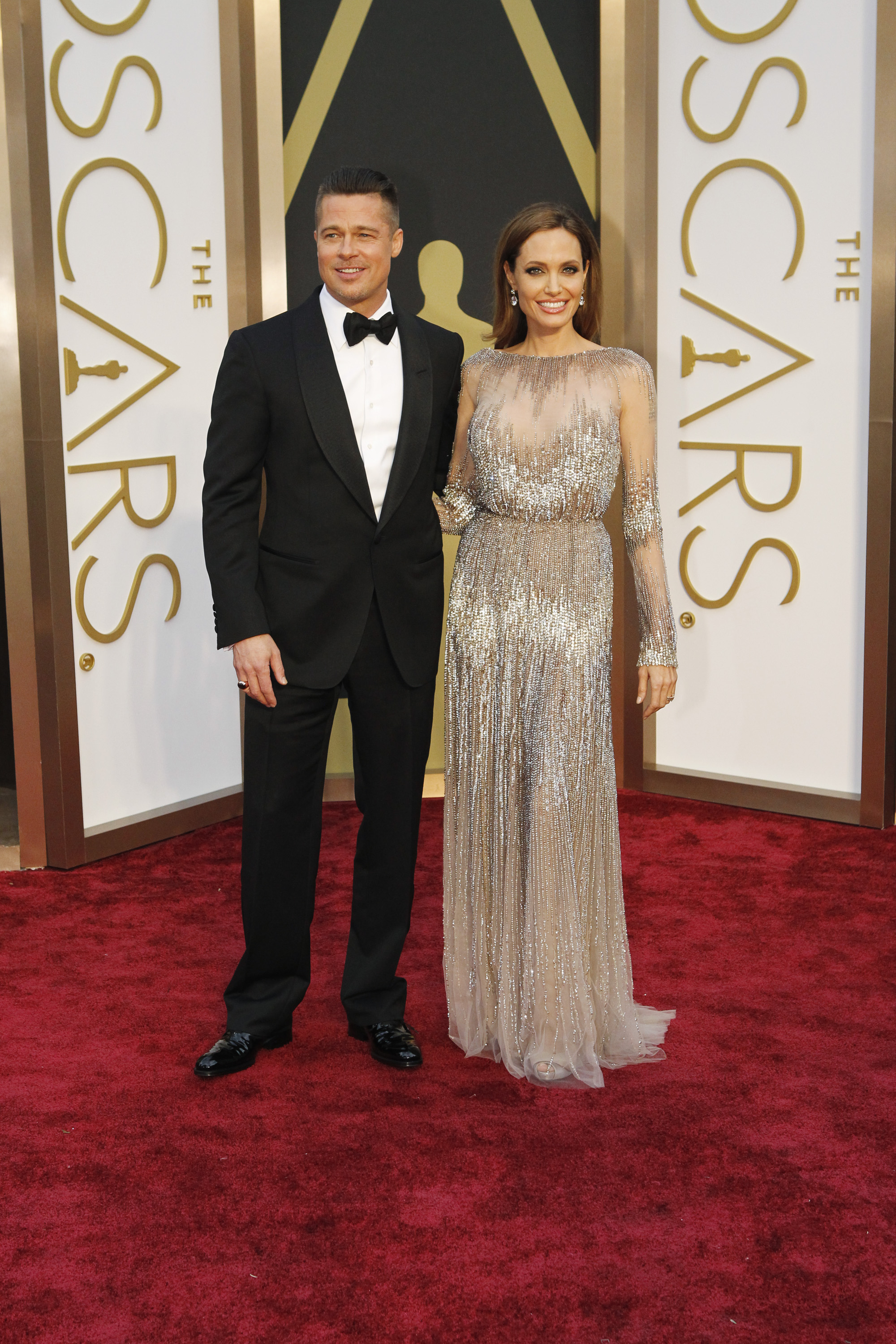 Angelina and her ex-husband Brad Pitt posed on the red carpet in March 2013