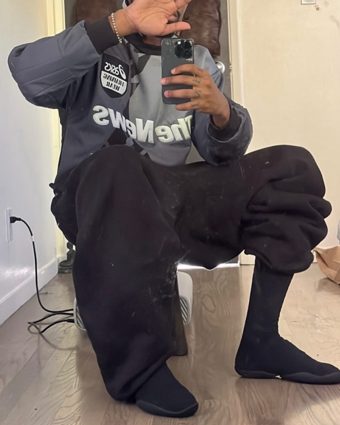 The rapper showed off a new pair of shoes and his outfit in his post