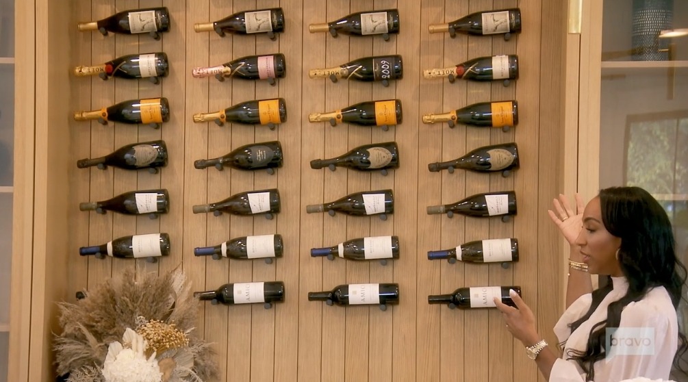 The wine wall, seen here, was added after the Wileys moved in to entertain guests