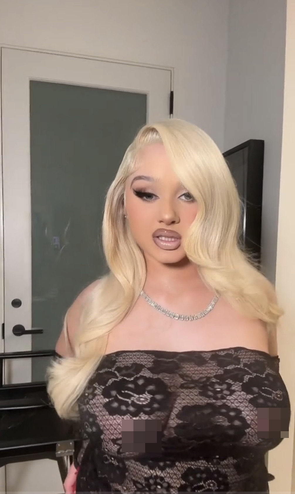 Alabama shared multiple photos and videos in her risque outfit while also admitting she got lip fillers for her birthday