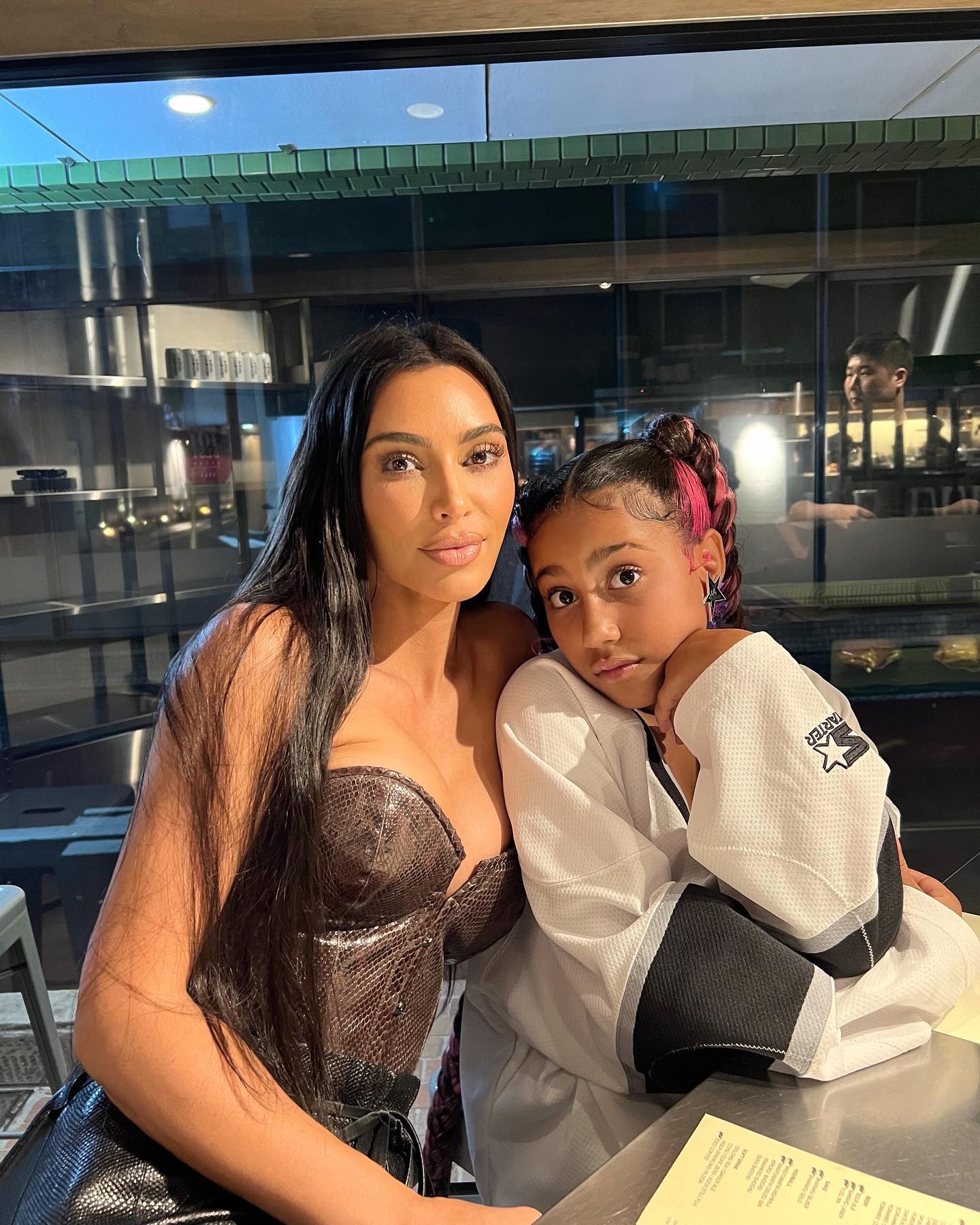 Kim pictured with her daughter North