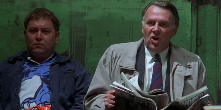 Mark Addy and Tom Wilkinson in The Full Monty (1997)