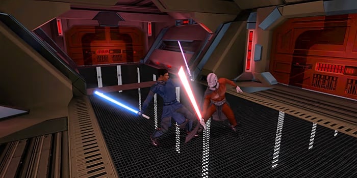 A scene from Knights of the Old Republic video game