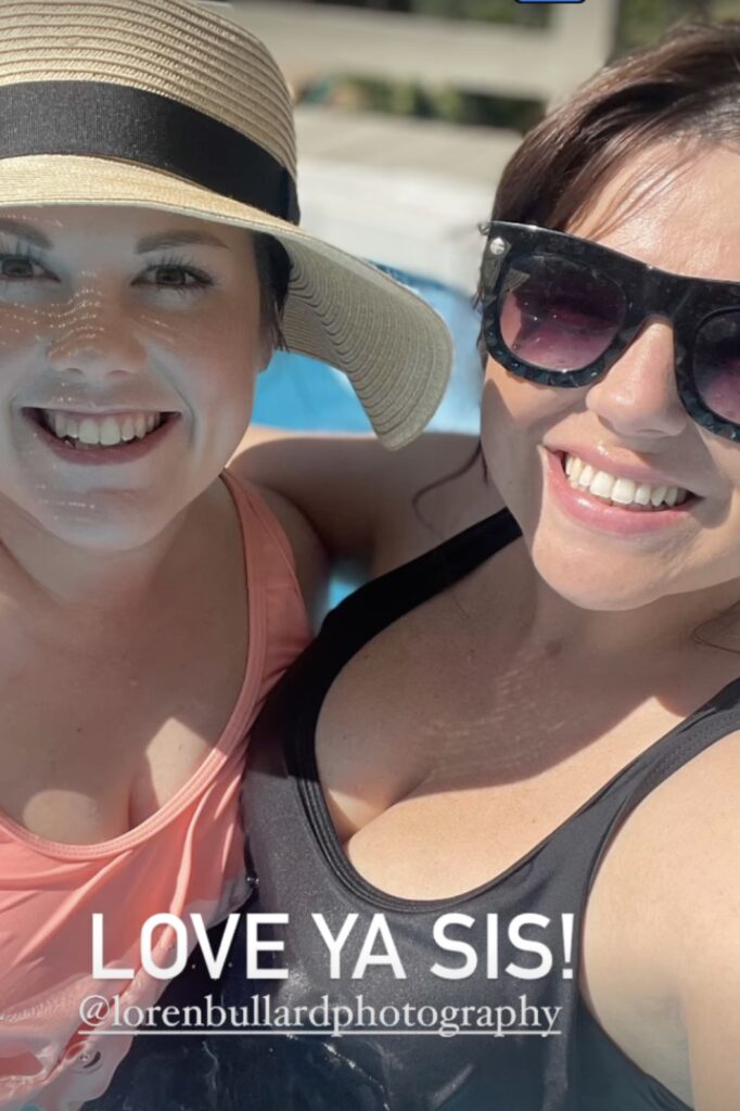 Amy Duggar showed off some cleavage in a low-cut bathing suit while sharing a new post alongside a friend