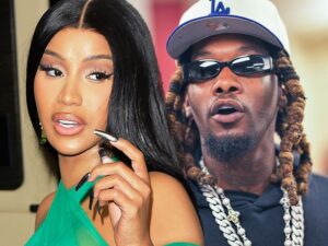 Cardi B facing off against Offset