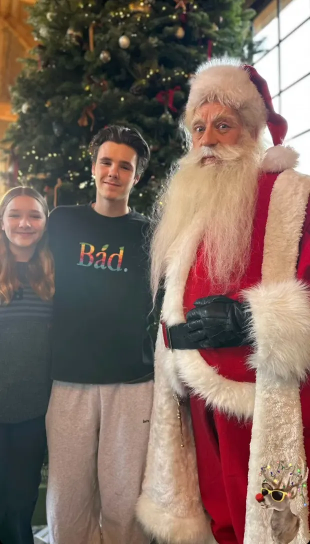 Santa had paid a visit to the youngest Beckham kids