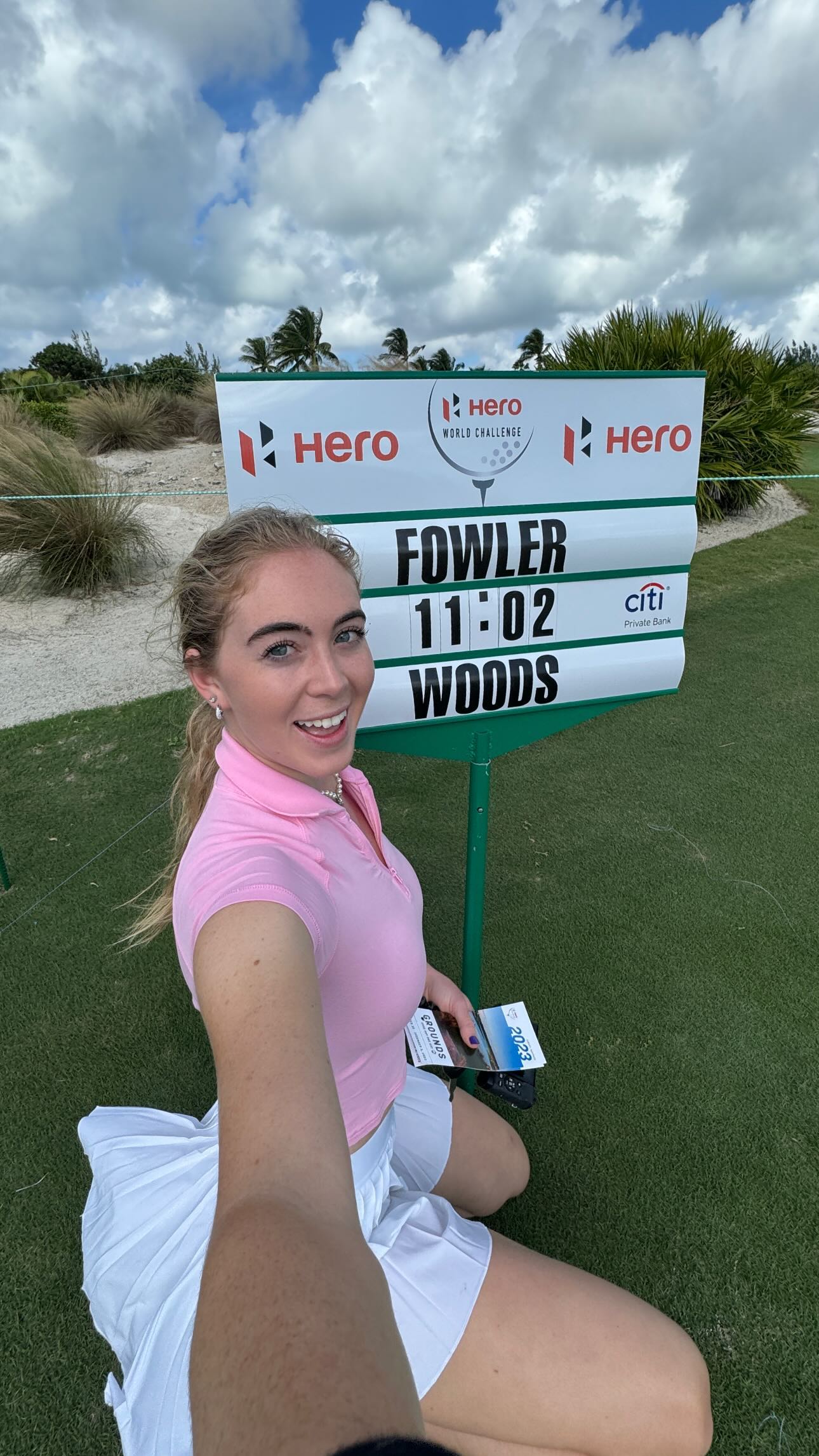 Grace also went to the Hero World Challenge golf tournament at the Albany Golf Club and was able to see the legend Tiger Woods play