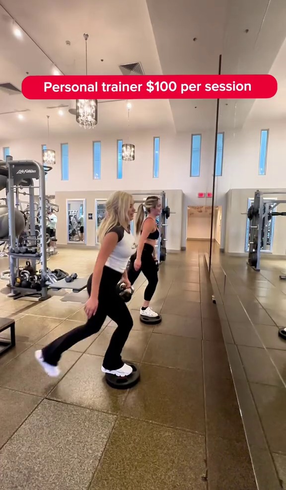 The vlogger spends $100 per session on a trainer to keep her in shape